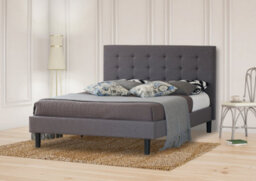 Modernique Grey Fabric King 5Ft Bed With Wooden Sprung Slatted Base - thumbnail 3