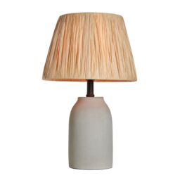 Inlight Neno Round Matt Grey & Natural Concrete Effect Table Lamp - thumbnail 2