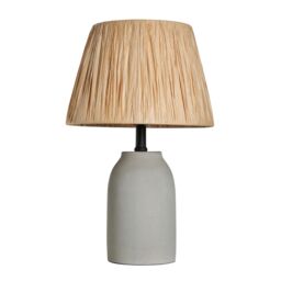 Inlight Neno Round Matt Grey & Natural Concrete Effect Table Lamp - thumbnail 6
