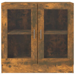Berkfield Vitrine Cabinet Smoked Oak 82.5X30.5X80 Cm Engineered Wood - thumbnail 3