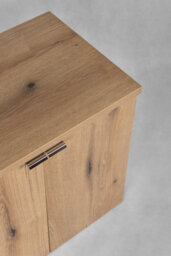 Impact Furniture Bathroom Vanity Unit With Basin 600mm Countertop Oak 2 Door Wall Cabinet Sink Storage Unit Nova - thumbnail 6