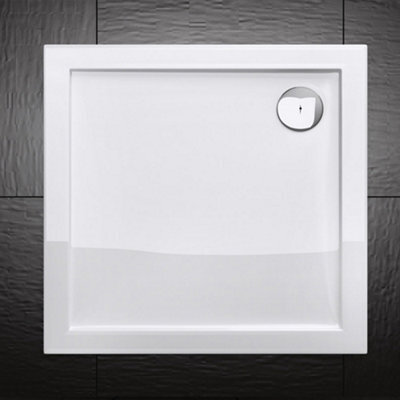 Durovin Bathrooms Shower Tray - Light Sturdy Acrylic - Glossy White Finish - Square - 1000 X 1000mm - image 1