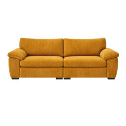 Sofaselectionuk Ltd Amalfi 3 Seater Split Sofa Soft Fabric In Mustard