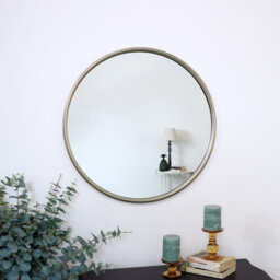 Melody Maison Large Round Champagne Gold Wall Mirror 70Cm X 70Cm - thumbnail 2