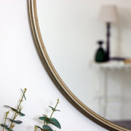 Melody Maison Large Round Champagne Gold Wall Mirror 70Cm X 70Cm - thumbnail 4