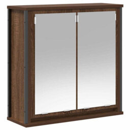 Vidaxl Bathroom Wall Cabinet With Mirror Brown Oak 60X21X60 Cm - thumbnail 2