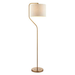 Luminosa Lighting Luminosa Clement Floor Lamp With Shade Br Aged Brass Plate, Natural Linen Mix Fabric, 1X E27 - thumbnail 1