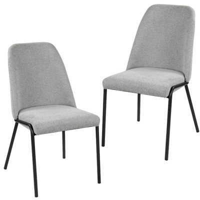 Taylor & Brown 2 X Modern Upholstered Dining Chairs, Stylish Kitchen Chairs With Solid Metal Legs And Curved Back (Grey) - image 1