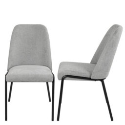 Taylor & Brown 2 X Modern Upholstered Dining Chairs, Stylish Kitchen Chairs With Solid Metal Legs And Curved Back (Grey) - thumbnail 5