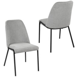 Taylor & Brown 2 X Modern Upholstered Dining Chairs, Stylish Kitchen Chairs With Solid Metal Legs And Curved Back (Grey) - thumbnail 6