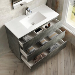 Banyetti Vatilla 1000mm Floorstanding Vanity Unit With Lira Basin - Cemento Grey - thumbnail 4