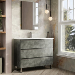 Banyetti Vatilla 1000mm Floorstanding Vanity Unit With Lira Basin - Cemento Grey - thumbnail 2
