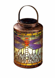 Marco Paul Cool White Solar Lantern Glass Tiffany Dragonfly - thumbnail 7