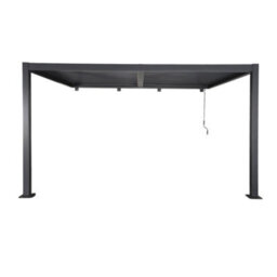 Sweeek - Lean To Pergola With Louvered Roof Aluminium 4 X 3M Palace Anthracite - thumbnail 4