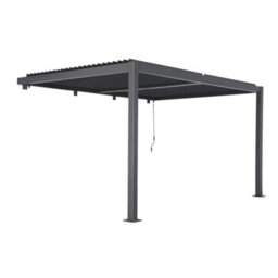 Sweeek - Lean To Pergola With Louvered Roof Aluminium 4 X 3M Palace Anthracite - thumbnail 2