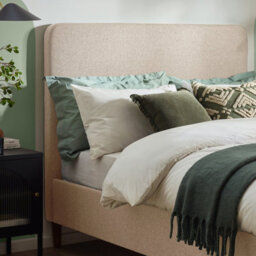 Furniturebox Uk Double Bed - 'romy' Upholstered Cream Double Bed Frame Only (No Mattress) - 100% Recycled Eco Fabric - thumbnail 4