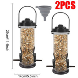 2 Pieces Green Wild Garden Bird Seed Feeder Metal Hanging Loop Fliptop - thumbnail 9
