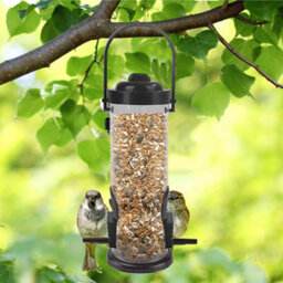 2 Pieces Green Wild Garden Bird Seed Feeder Metal Hanging Loop Fliptop - thumbnail 8