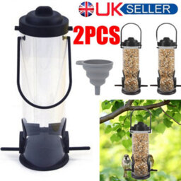 2 Pieces Green Wild Garden Bird Seed Feeder Metal Hanging Loop Fliptop - thumbnail 2