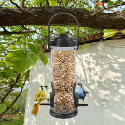 2 Pieces Green Wild Garden Bird Seed Feeder Metal Hanging Loop Fliptop - thumbnail 5
