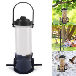 2 Pieces Green Wild Garden Bird Seed Feeder Metal Hanging Loop Fliptop - thumbnail 4