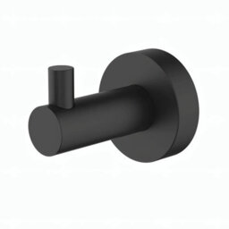 Hoxton Bathroom Robe Hook Towel Matt Black Finish Wall Hung Britton Bathrooms