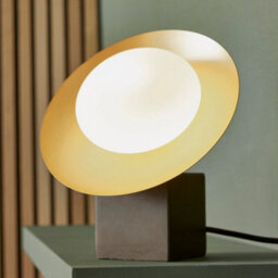 Pebble Glass Table Lamp Light - Gold & Bronze Metalwork - Opal Glass Shades - thumbnail 4