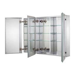 Croydex Brantley Triple Bathroom Wall Cabinet With 3 Mirror Doors (H)660mm (W)914mm - thumbnail 3