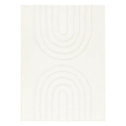 RugsX Curvy White 11 Arches Washable Rug, Structured, Embossed, Plush  200X290 Cm - thumbnail 2