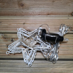 1.2M Premier Christmas Static Star Led Silver Pin Wire V Curtain Lights In White - thumbnail 6