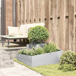 Berkfield Garden Planter Silver 80 X 80 X 50 Cm Stainless Steel - thumbnail 4