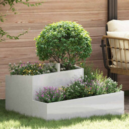 Berkfield Garden Planter Silver 80 X 80 X 50 Cm Stainless Steel
