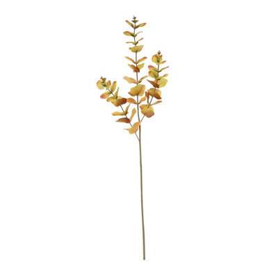 Artificial Autumnal Orange Eucalyptus Single Stem Spray. H73 Cm - image 1