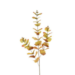 Artificial Autumnal Orange Eucalyptus Single Stem Spray.  H73 Cm - thumbnail 3