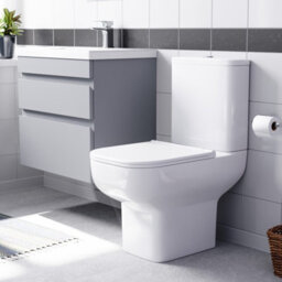 Nes Home 600mm Matte Grey  Wall Hung Drawers Vanity Unit & Rimless Toilet Set - thumbnail 3