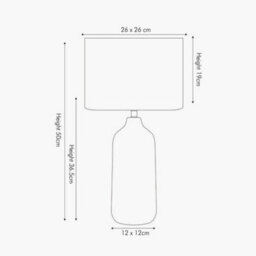 Pacific Lifestyle Grey Ombre Ceramic Table Lamp For Bedroom - thumbnail 5
