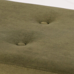 Annalise Olive Green Velvet Buttoned Footstool With Wooden Legs - thumbnail 6