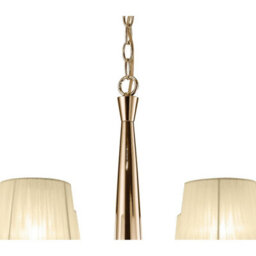 Luminosa Lighting Luminosa Tiffany Pendant 2 Tier 12+12 Light E14+G9, French Gold With Cream Shades & Clear Crystal - thumbnail 4