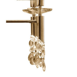 Luminosa Lighting Luminosa Tiffany Pendant 2 Tier 12+12 Light E14+G9, French Gold With Cream Shades & Clear Crystal - thumbnail 6
