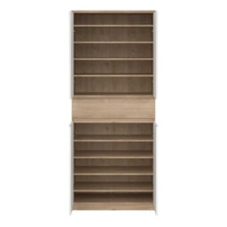 Wyld Haus Budapest Shoe Cabinet In White And Natural Oak Effect 4 Doors 1 Drawer - thumbnail 6