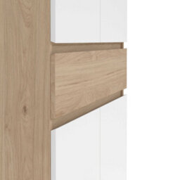 Wyld Haus Budapest Shoe Cabinet In White And Natural Oak Effect 4 Doors 1 Drawer - thumbnail 5