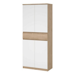 Wyld Haus Budapest Shoe Cabinet In White And Natural Oak Effect 4 Doors 1 Drawer - thumbnail 4