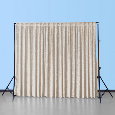 Neel Blue 3X3M Crushed Velvet Backdrop, Photography Background Blackout Curtain - Beige - image 1