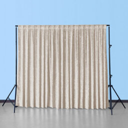 Neel Blue 3X3M Crushed Velvet Backdrop, Photography Background Blackout Curtain - Beige