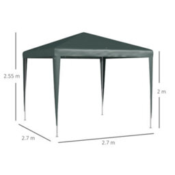 Outsunny Garden Gazebo Marquee Party Tent Wedding Canopy Patio Green 2.7 X 2.7M - thumbnail 3
