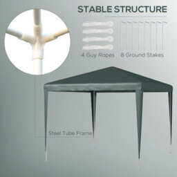 Outsunny Garden Gazebo Marquee Party Tent Wedding Canopy Patio Green 2.7 X 2.7M - thumbnail 5