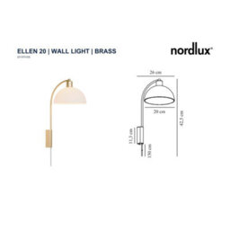 Nordlux Ellen Metal Wall Light  Brass,plug In Or Mains - thumbnail 5
