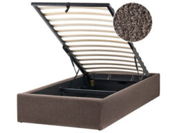Wyld and Coco Luxora Taupe Bouclé Slatted Bed Frame Eu Single 3Ft With Ottoman Storage - thumbnail 3
