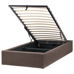 Wyld and Coco Luxora Taupe Bouclé Slatted Bed Frame Eu Single 3Ft With Ottoman Storage - thumbnail 4