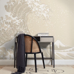 I Love Wallpaper Grand Wave Mural In Cream (350Cm X 240Cm) - thumbnail 2